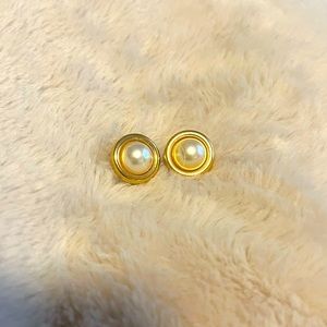 Christian Dior pearl clip on earrings